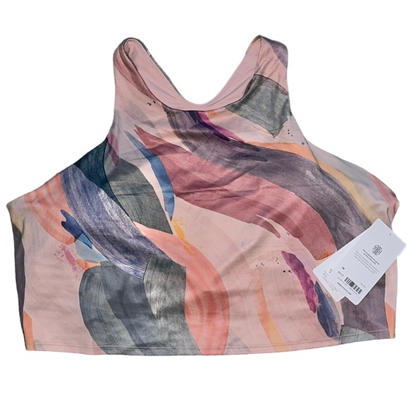 Athleta Conscious Crop Sports Yoga Bra Printed Watercolor 3X D DD+ NWT - Picture 2 of 13
